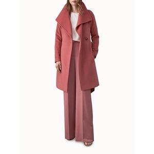 REISS Luna Belted Longline 100% Wool Coat…